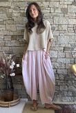 Tasha Cushion Cotton Sia Barrel Pant Seashell